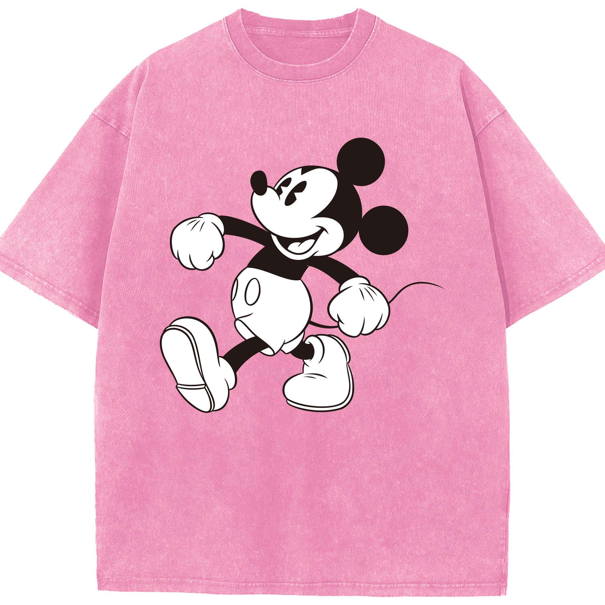（画像用） ミッキーマウス Mickey Mouse 綿100% ヴィンテージ風 半袖Tシャツ（フロントプリント）